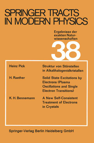 Springer Tracts in Modern Physics: Ergebnisse der exakten Naturwissenschaften (Springer Tracts in Modern Physics #38) book cover by G. Höhler