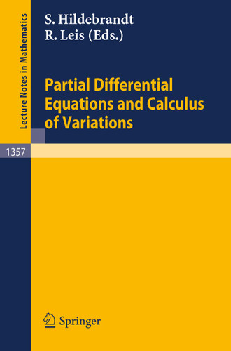 Partial Differential Equations and Calculus of Variations (Lecture Notes in Mathematics #1357) book cover by 