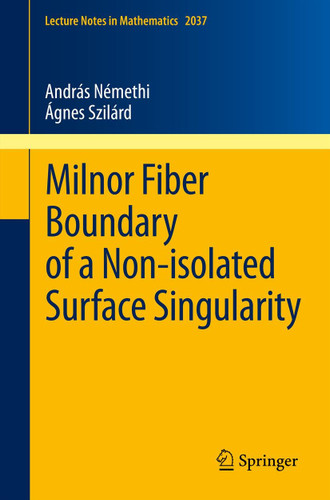 Milnor Fiber Boundary of a Non-isolated Surface Singularity (Lecture Notes in Mathematics #2037) book cover by András Némethi, Ágnes Szilárd