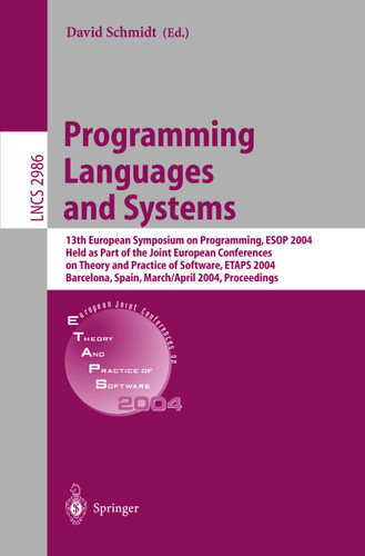 Programming Languages and Systems (Lecture Notes in Computer Science #2986) book cover by 