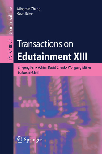 Transactions on Edutainment XIII (Lecture Notes in Computer Science #10092) book cover by 