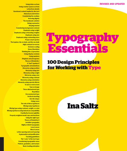 Typography Essentials Revised and Updated: 100 Design Principles for Working with Type book cover by Ina Saltz