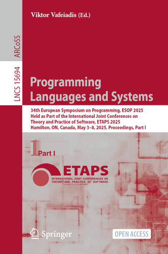 Programming Languages and Systems (Lecture Notes in Computer Science #15694) book cover by 