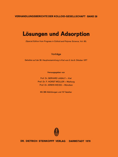 Lösungen und Adsorption (Progress in Colloid and Polymer Science #65) book cover by 