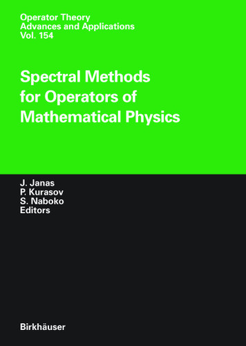 Spectral Methods for Operators of Mathematical Physics (Operator Theory: Advances and Applications #154) book cover by 