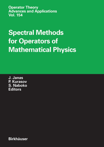 Spectral Methods for Operators of Mathematical Physics (Operator Theory: Advances and Applications #154) book cover by 