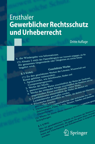 Gewerblicher Rechtsschutz und Urheberrecht (Springer-Lehrbuch) book cover by Jürgen Ensthaler