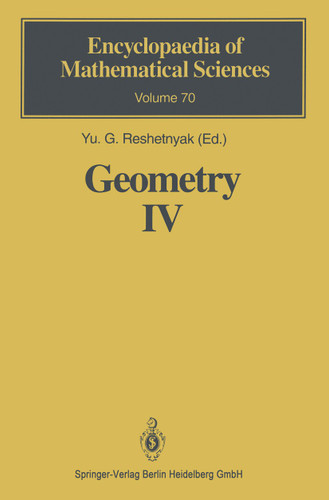 Geometry IV: Non-regular Riemannian Geometry (Encyclopaedia of Mathematical Sciences #70) book cover by 