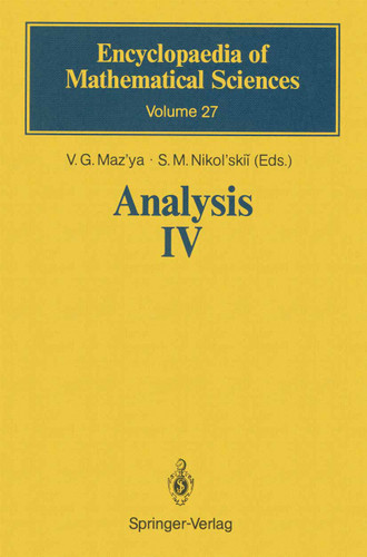 Analysis IV: Linear and Boundary Integral Equations (Encyclopaedia of Mathematical Sciences #27) book cover by V.G. Maz'ya