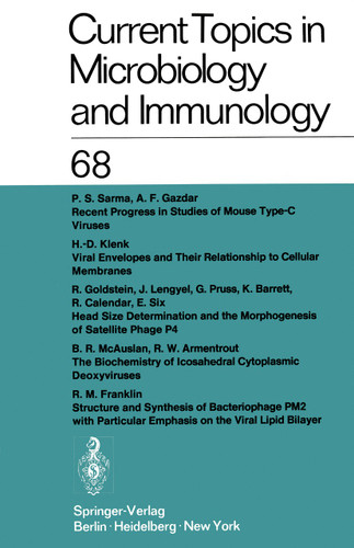 Current Topics in Microbiology and Immunology / Ergebnisse der Mikrobiologie und Immunitätsforschung: Volume 68 (Current Topics in Microbiology and Immunology #68) book cover by W. Arber, R. Haas, W. Henle, P. H. Hofschneider, J. H. Humphrey, N. K. Jerne, P. Koldovský, H. Koprowski, O. Maaløe, R. Rott, H. G. Schweiger, M. Sela, L. Syru?ek, P. K. Vogt, E. Wecker