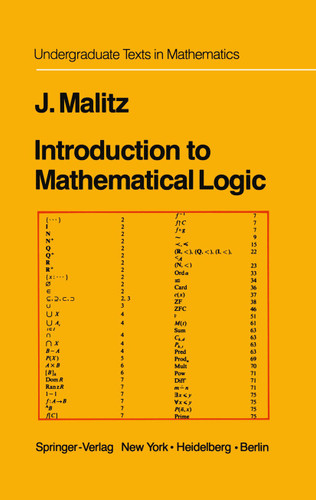 Introduction to Mathematical Logic: Set Theory Computable Functions Model Theory (Undergraduate Texts in Mathematics) book cover by Jerome Malitz