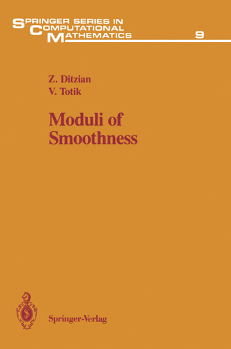 Moduli of Smoothness (Springer Series in Computational Mathematics #9) book cover by Z. Ditzian, V. Totik