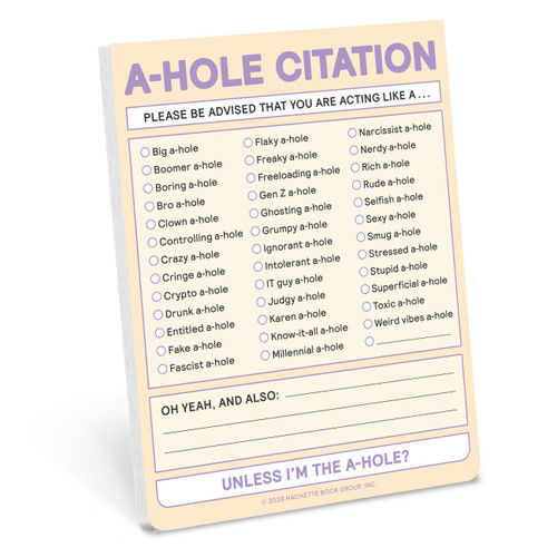 A-Hole Citation: Nifty Notes (Knock Knock Nifty Notes) book cover by Knock Knock