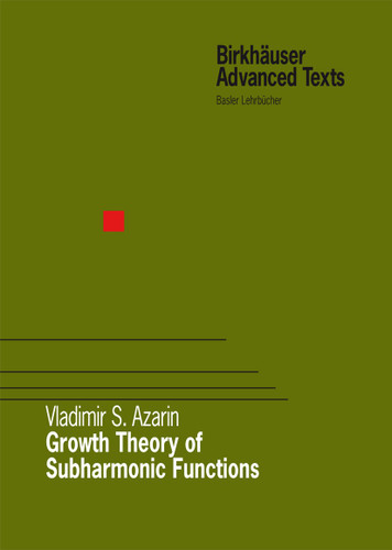 Growth Theory of Subharmonic Functions (Birkhäuser Advanced Texts Basler Lehrbücher) book cover by Vladimir S. Azarin