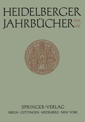 Heidelberger Jahrbücher (Heidelberger Jahrbücher #8) book cover by Fritz Ernst