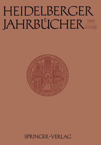 Heidelberger Jahrbücher (Heidelberger Jahrbücher #33) book cover by 
