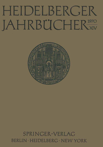 Heidelberger Jahrbücher (Heidelberger Jahrbücher #14) book cover by H. Schipperges