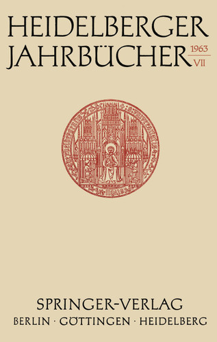 Heidelberger Jahrbücher (Heidelberger Jahrbücher #7) book cover by 
