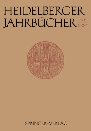 Heidelberger Jahrbücher (Heidelberger Jahrbücher #32) book cover by 
