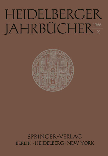 Heidelberger Jahrbücher X (Heidelberger Jahrbücher #10) book cover by 
