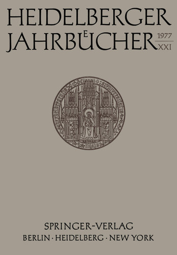 Heidelberger Jahrbücher (Heidelberger Jahrbücher #21) book cover by 