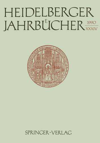Heidelberger Jahrbücher (Heidelberger Jahrbücher #34) book cover by Reiner Wiehl