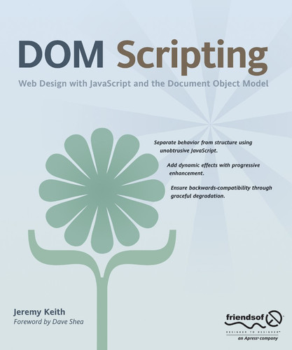 DOM Scripting: Web Design with JavaScript and the Document Object Model book cover by Jeremy Keith