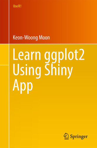 Learn ggplot2 Using Shiny App (Use R!) book cover by Keon-Woong Moon