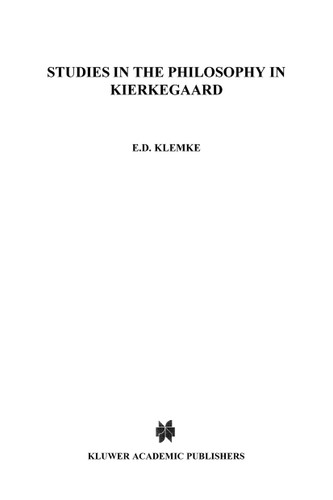 Studies in the Philosophy of Kierkegaard book cover by E.D. Klemke