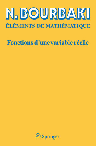 Fonctions d'une variable réelle: Théorie élémentaire book cover by N. Bourbaki