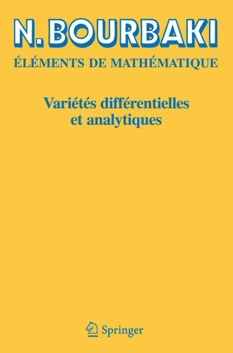 Variétés différentielles et analytiques: Fascicule de résultats book cover by N. Bourbaki