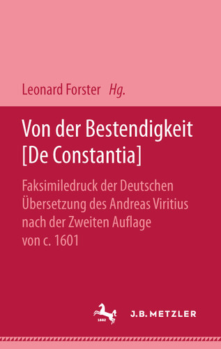 Von der Bestendigkeit [De Constantia] (Sammlung Metzler) book cover by Justus Lipsius
