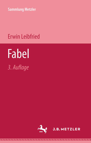 Fabel (Sammlung Metzler) book cover by Erwin Leibfried