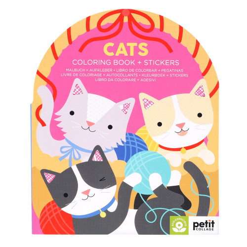 Cats Coloring Book + Stickers book cover by Petit Collage