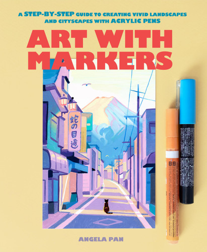 Art with Markers: A Step-by-Step Guide to Creating Vivid Landscapes and Cityscapes with Acrylic Pens book cover by Angela Pan