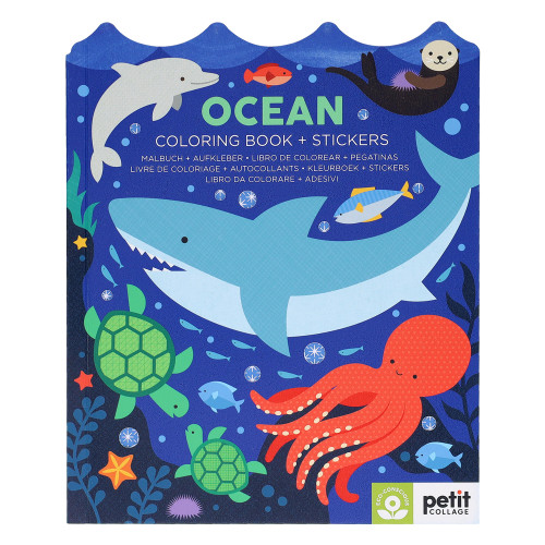 Ocean Coloring Book + Stickers book cover by Petit Collage