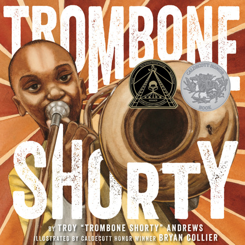 Trombone Shorty book cover by Troy Andrews