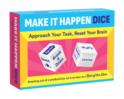 Make It Happen Dice: Approach Your Task, Reset Your Brain book cover by Chronicle Chronicle Books