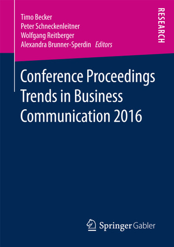 Conference Proceedings Trends in Business Communication 2016 book cover by 