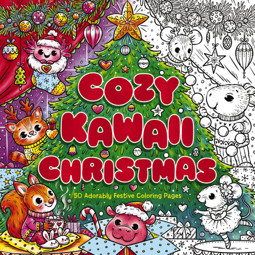 Cozy Kawaii Christmas: 50 Adorably Festive Coloring Pages book cover by Editors of Cider Mill Press
