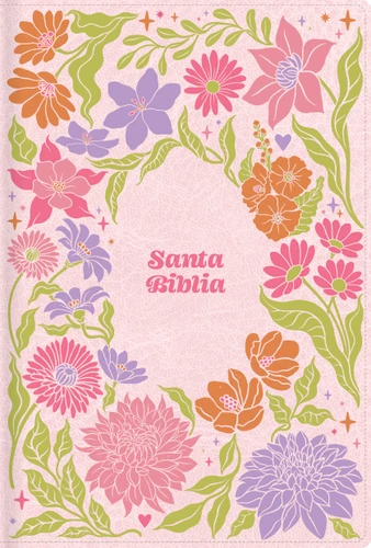 RVR 1960 Biblia letra grande, tamaño manual, rosa jardín, símil piel book cover by 