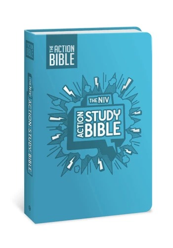 The NIV Action Study Bible, Leathersoft, Aqua, Full Color (Action Bible Series) book cover by 