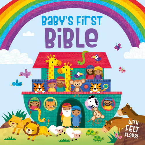 Baby’s First Bible, board book with felt lift-the-flaps, for Christmas, Easter, Baby Dedications book cover by Suzy Senior