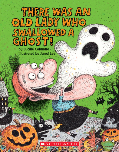 There Was an Old Lady Who Swallowed a Ghost! (Board Book) book cover by Lucille Colandro