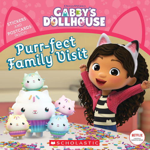 Purr-fect Family Visit (Gabby's Dollhouse Storybook) book cover by Pamela Bobowicz