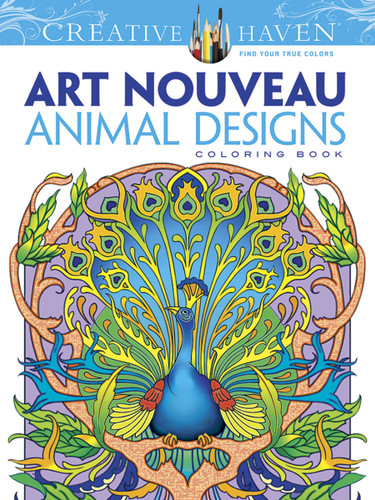 Creative Haven Art Nouveau Animal Designs Coloring Book (Adult Coloring Books: Animals) book cover by Marty Noble