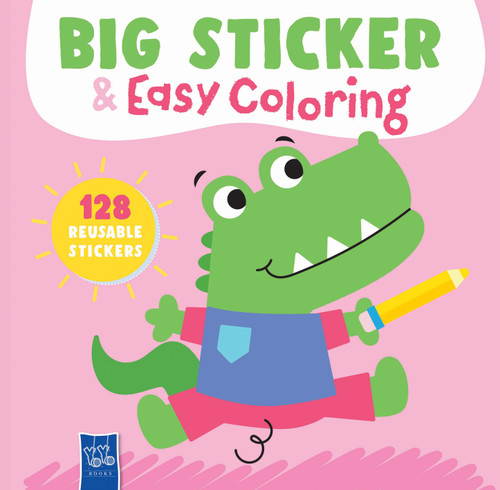 Big Sticker & Easy Coloring (Alligator) (with Bold Outlines and 128 Reusable Stickers!) book cover by YoYo Books
