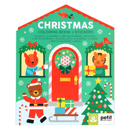 Christmas Coloring Book + Stickers book cover by Petit Collage