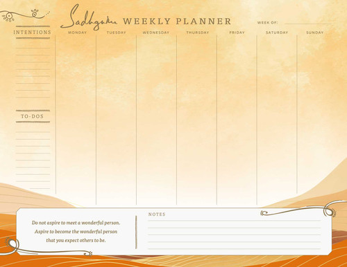 Sadhguru Weekly Planner Notepad book cover by Sadhguru