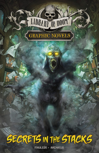 Secrets in the Stacks: A Graphic Novel (Library of Doom Graphic Novels) book cover by Daniel Montgomery Cole Mauleón